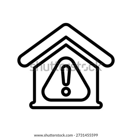 Home alert icon, Line Vector graphics