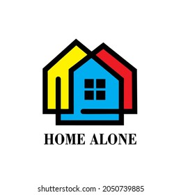 Home alone logo, home modern illustration vector