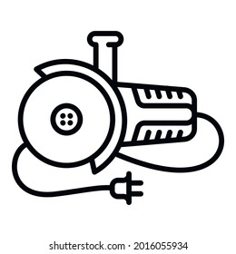 Home angle grinder icon. Outline home angle grinder vector icon for web design isolated on white background