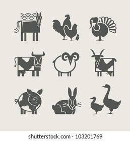 home animal set icon vector illustration