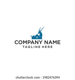 HOME ANTELOPE LOGO DESIGN VECTOR SYMBOL