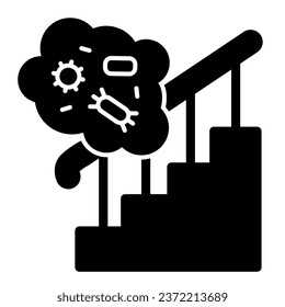 Icono sólido de condiciones antihigiénicas domésticas. Pictograma de estilo glifo de estrado y bacteria burbuja sobre fondo blanco. Prevención de coronavirus para concepto móvil y diseño web. Gráficos vectoriales