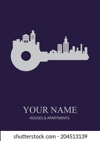 home, apartment, residence, key, real estate (vector art)