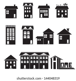 Home and apartment vector icons set