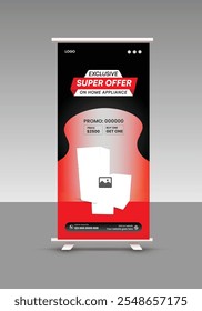 Home Appliance Accessories Sale roll up banner Design Template or Flash sale vertical banner design and home decor sale  roll up banners