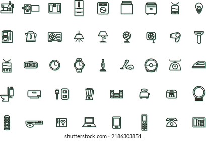 Home appliance daily necessities icon set with color shadow