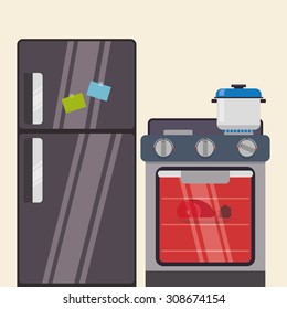 Home appliance digital design, vector illustration 10 eps graphic