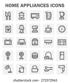 Home appliance and electricity vector icon set.