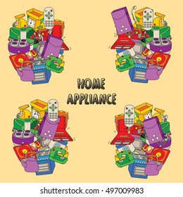 Home Appliance icon hand drawn style. Vector Illustration