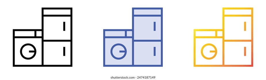 home appliance icon. Linear, Blue Fill and Gradient Style Design Isolated On White Background