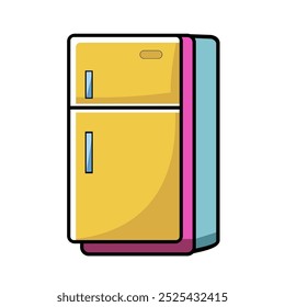 Home appliance icon set, refrigerator, Fridge Outline flat Icon.