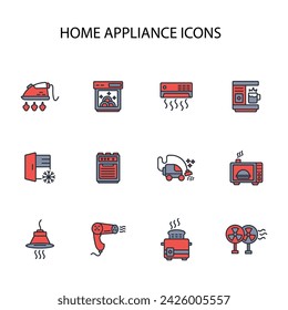 Home Appliance Icon Set.Vector.Editable Stroke.Linear Style Zeichen für die Verwendung Web-Design, logo.Symbol Illustration.
