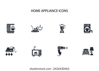 Home appliance icon set.vector.Editable stroke.linear style sign for use web design,logo.Symbol illustration.