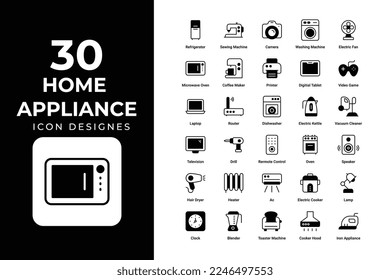 Home Appliance Icons Set vector design