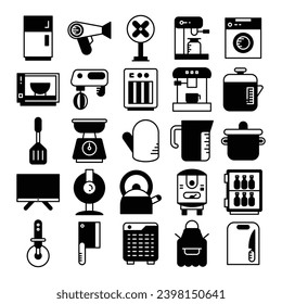 home appliance icons set vector illustration