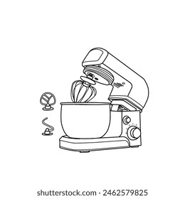 Home appliance. Modern stand mixer with whisk. Modern kitchen appliances for baking isolated on a white background