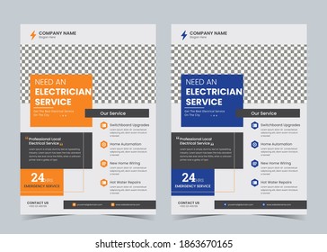 Home Appliance Repair Service Flyer, Wiring, contractor Flyer