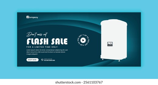 Home Appliance Sale social media cover banner design Template and  Appliance Flash sale horizontal banner Template