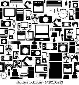 Home Appliance Seamless Pattern Background Icon.