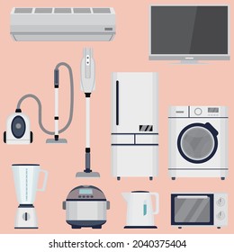 ilustración vectorial de conjunto de dispositivos domésticos