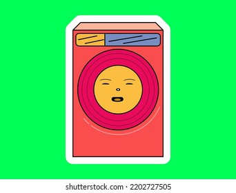 Home Appliance Stickers or Icons Collection with Facial Expressions