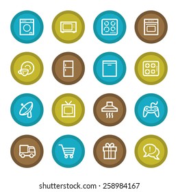 Web-Symbole von Home Appliance-Einheiten