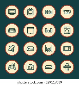 Home Appliance web icons set