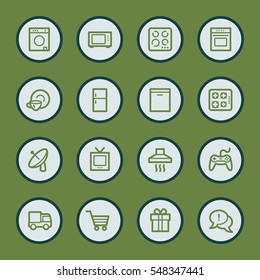 Web-Symbole von Home Appliance-Einheiten
