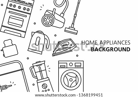 Home Appliances background. isolated on white background