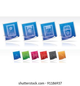 Home Appliances: Bathroom, vector artwork with additional colors on layers included, EPS 10, some transparency objects, CMYK Color Space
