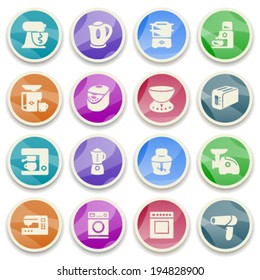 Home appliances color icons.