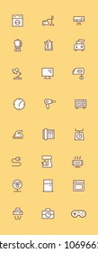 Home Appliances Colored Line Icon Set
