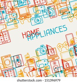 Home Appliances And Electronics Background.