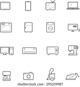 home appliances and electronics icons