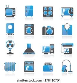 home appliances and electronics icons - vector icon set