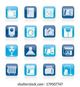home appliances and electronics icons - vector icon set