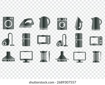 Home Appliances e Eletrônica Ícones Vetor Coleção de Gráficos
