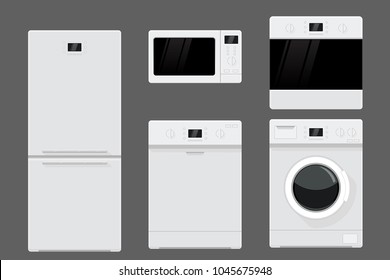 Home appliances. Flat design. Vector illustration