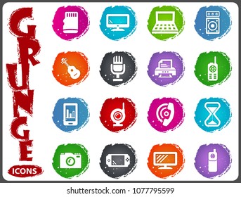 Home appliances grunge icons for user interface design