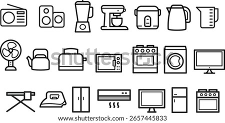Home appliances icon pack vector