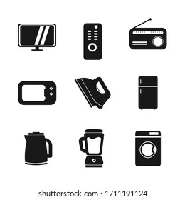 home appliances icon set with washing-machine, fridge , Television icon