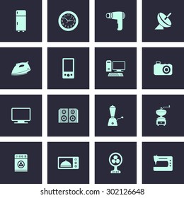 Home Appliances Icon Set for Web & Mobile. Eps.-10.