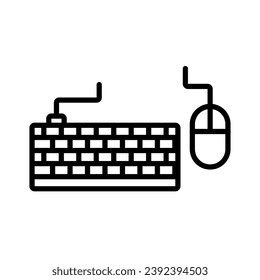 Icono de dispositivos de inicio - Icono de ratón y teclado del vector
