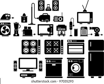 Home appliances icons