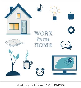home appliances icons in blue