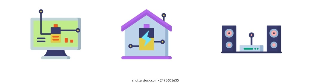 Home appliances icons collections,coloured icons useful for home security,appiances activity.