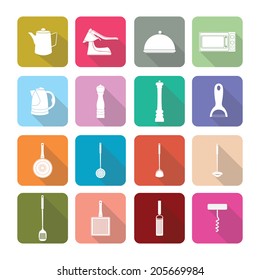 Home appliances icons in flat design set 2