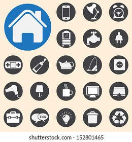 Home appliances icons set
