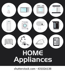 Home appliances icons set