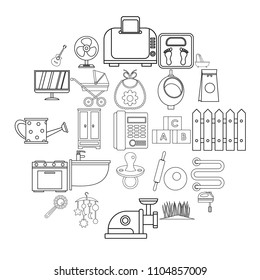 Home appliances icons set. Outline set of 25 home appliances vector icons for web isolated on white background